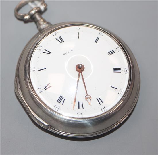James Wilson, Westminster, a silver pair-cased key-wind pocket watch, No. 239.